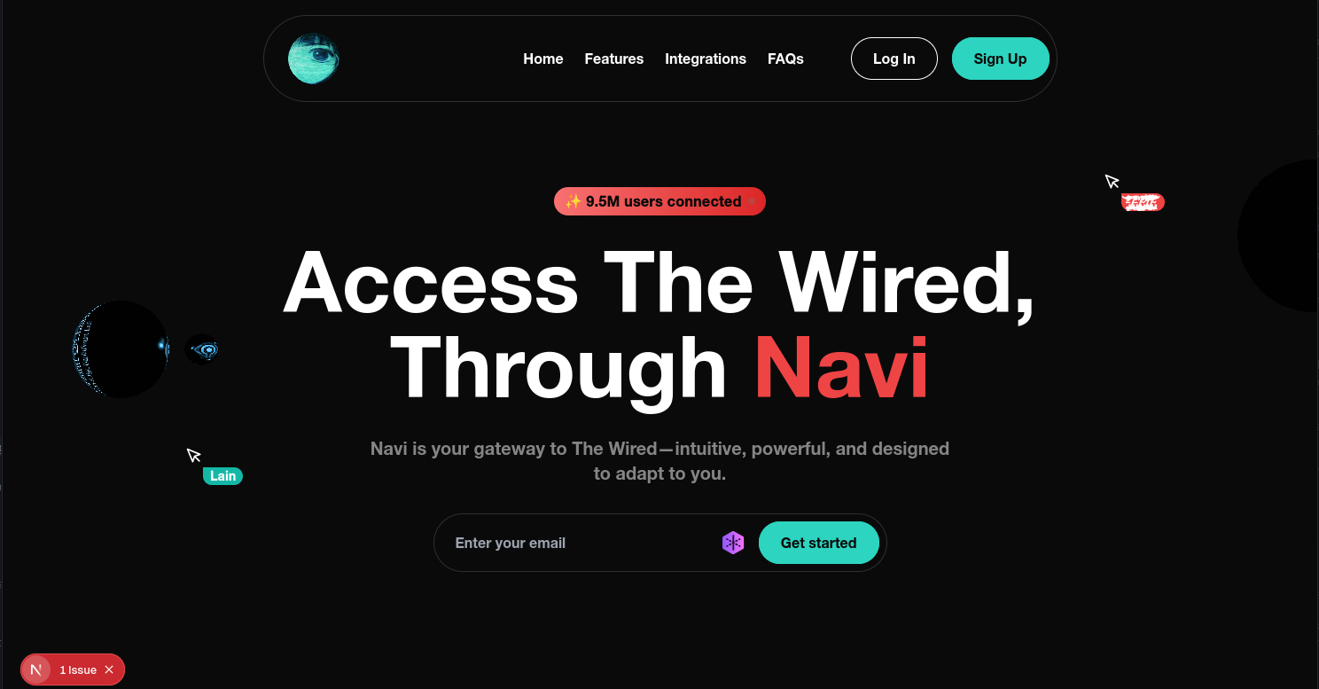 Navi — Futuristic UI Landing Page