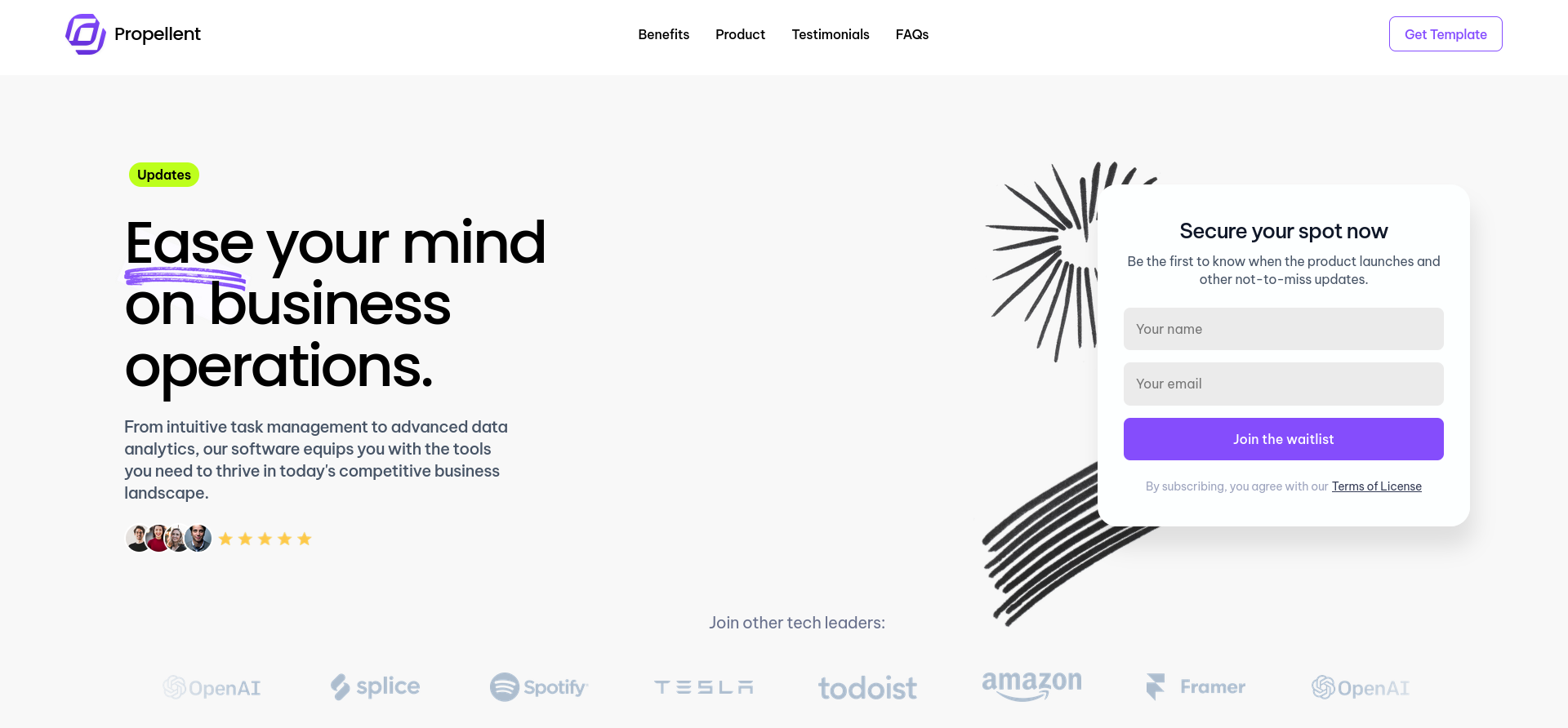 Propellent — SaaS Analytics Landing Page