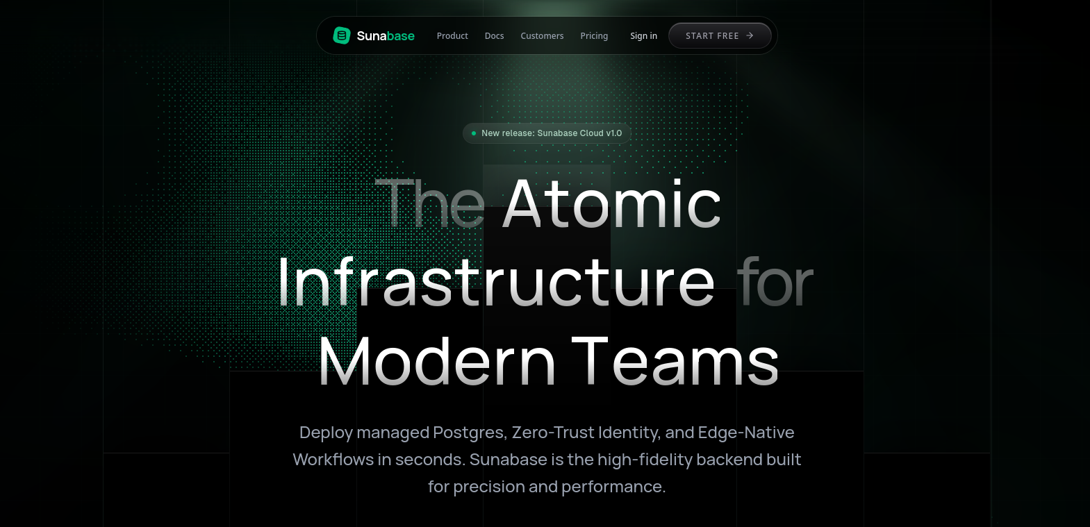 Sunabase — Backend Platform Landing Page
